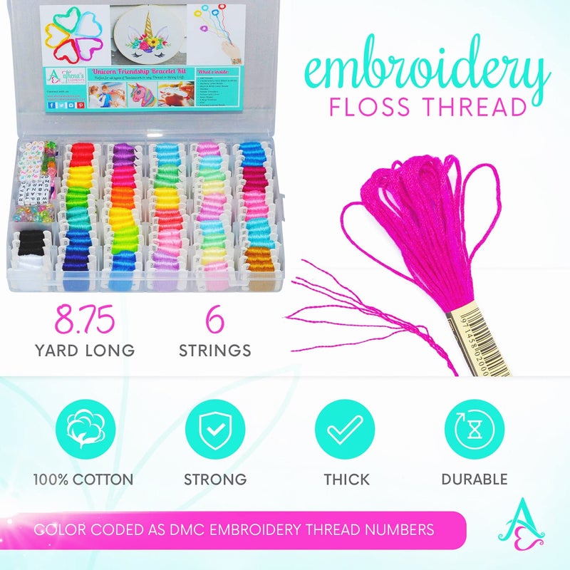 Athena's Elements 276Pcs Embroidery Kit, Cross Stitch Kits, Friendship Bracelet String Kit with Organizer Box-Included 100pcs Friendship Bracelet Floss Thread, Cross Stitch Kits, Gifts - Image 5